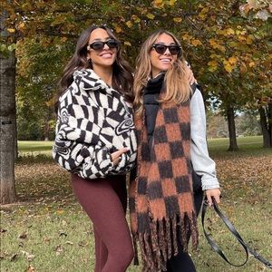 Urban outfitters brown and black checkered scarf